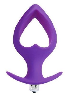 Фиолетовая вибровтулка-сердечко с ограничителем - 10,5 см. от Bior toys