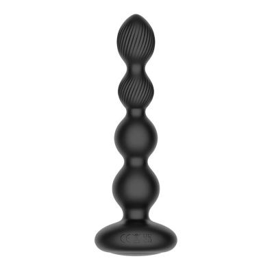 Черная анальная виброёлочка Nexus Tornado Beaded Probe Large с функцией вращения от Nexus Range