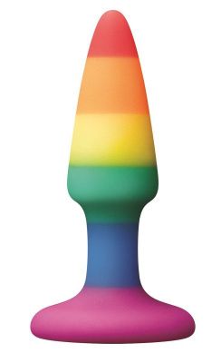Разноцветная мини-пробка Colours Pride Edition Pleasure Plug Mini - 8,9 см. от NS Novelties