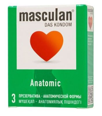 Презервативы анатомической формы Masculan Anatomic - 3 шт. от Masculan