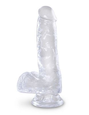Прозрачный фаллоимитатор King Cock Clear 6  Cock with Balls - 17,8 см. от Pipedream