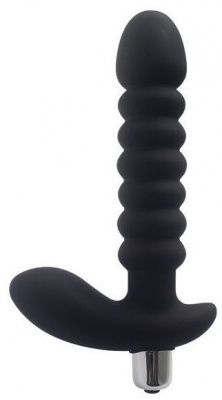 Черный анальный рельефный вибростимулятор - 17 см. от Howells