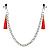 Зажимы на соски с красными кистями Tassel Nipple Clamp With Chain от Lovetoy