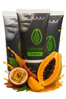 Набор из 3 съедобных лубрикантов JUJU со вкусом тропических фруктов от JuJu