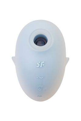 Голубой вакуум-волновой стимулятор клитора с вибрацией Cutie Ghost от Satisfyer