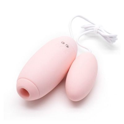 Нежно-розовое виброяйцо с вакуум-волновым действием Kiss Toy Miss VV от Kiss Toy