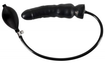 Чёрный надувной фаллоимитатор из латекса Inflatable Latex Dildo - 20 см. от Orion