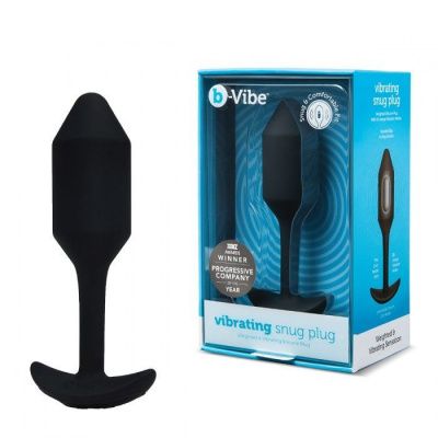 Чёрная пробка для ношения с вибрацией Snug Plug 2 - 11,4 см. от b-Vibe