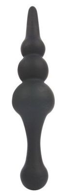 Черный конический двусторонний анальный стимулятор - 21 см. от Bior toys