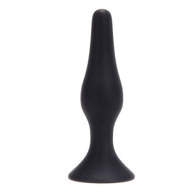 Малая чёрная анальная пробка из силикона ANAL BOTTLE PLUG SILICONE SMALL - 10 см. от Toyz4lovers