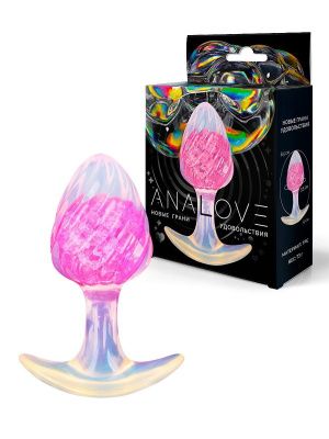 Розоватая анальная пробка со спиралевидным рельефом - 9 см. от AnaLove