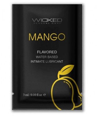 Лубрикант на водной основе с ароматом манго Wicked Aqua Mango - 3 мл. от Wicked