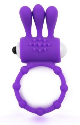 Фиолетовое эрекционное кольцо c вибропулей и усиками от Brazzers