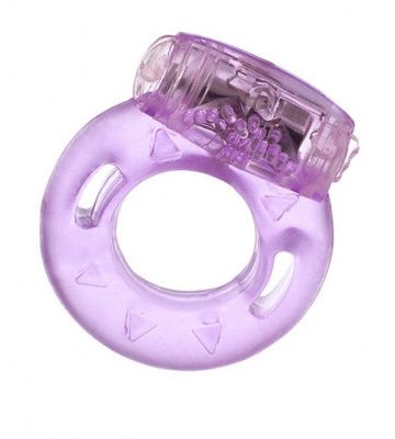 Фиолетовое эрекционное кольцо с виброэлементом в верхней части от ToyFa