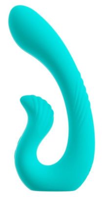 Бирюзовый вибратор NAIRA Dual Heads Vibrator - 17,5 см. от Orion