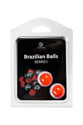 Набор из 2 шариков с массажным маслом Brazilian Balls с ароматом ягод от Secret Play