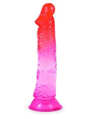 Яркий розово-красный фаллоимитатор с присоской от Erowoman-Eroman