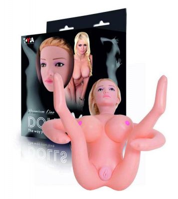 Надувная секс-кукла с реалистичной головой и поднятыми ножками от ToyFa