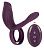 Фиолетовая насадка на член с клиторальным отростком и пультом ДУ RC Couple’s Vibrator 2 от Orion