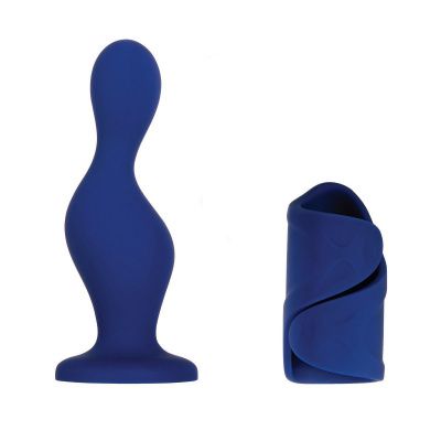 Мужской набор в синем цвете In s   Out s: вибромастурбатор и анальный плаг от Gender X