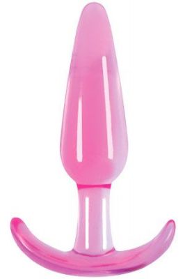 Гладкая розовая анальная пробка Jelly Rancher T-Plug Smooth - 10,9 см. от NS Novelties