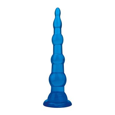 Голубая анальная елочка на присоске Anal Beads With Suction Base - 17,1 см. от BlueLine