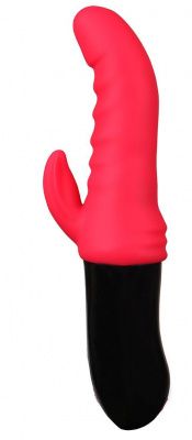 Красный вибростимулятор-кролик Ribbed Punch - 23,7 см. от Aisnn