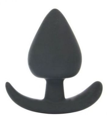 Черная каплевидная анальная силиконовая пробка с ограничителем - 8 см. от Bior toys