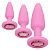 Набор из 3 розовых анальных пробок Crystal Booty Kit от California Exotic Novelties