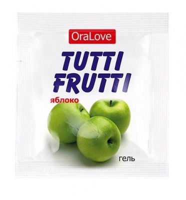 Пробник гель-смазки Tutti-frutti с яблочным вкусом - 4 гр. от Биоритм