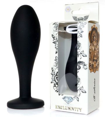 Черная анальная втулка с прозрачным кристаллом - 9,2 см. от Boys of Toys