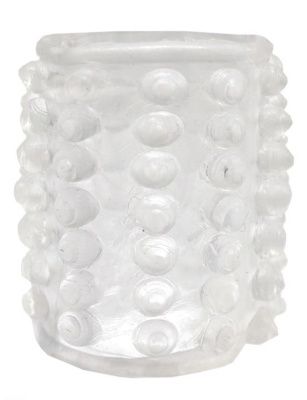 Прозрачная сквозная насадка на фаллос с пупырышками - 4 см. от Play Star