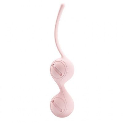 Нежно-розовые вагинальные шарики на сцепке Kegel Tighten Up I от Baile