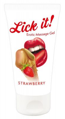 Лубрикант на водной основе Lick it! Strawberry с ароматом клубники - 50 мл. от Orion