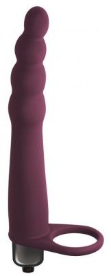Бордовая вибронасадка для двойного проникновения Bramble - 16,5 см. от Lola toys