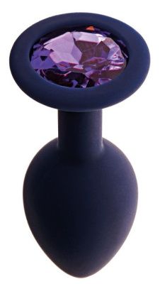 Черничная анальная пробка с фиолетовым кристаллом Gamma M - 8,1 см. от Le Frivole