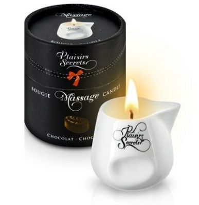 Массажная свеча с ароматом шоколада Bougie de Massage Gourmande Chocolat - 80 мл. от Plaisir Secret