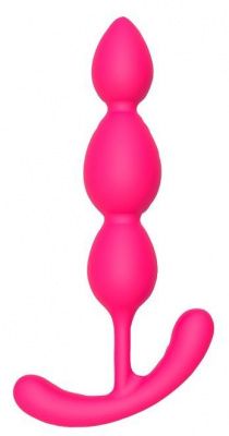 Розовый анальный стимулятор SILKY SMOOTH T-TEARDROP - 11 см. от Dream Toys