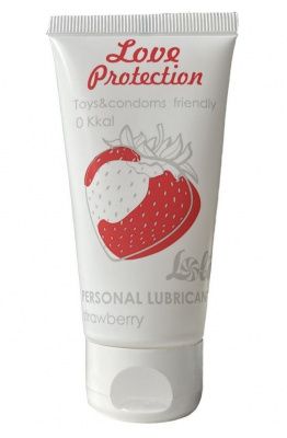 Лубрикант на водной основе с ароматом малины Love Protection Strawberry - 50 мл. от Lola toys