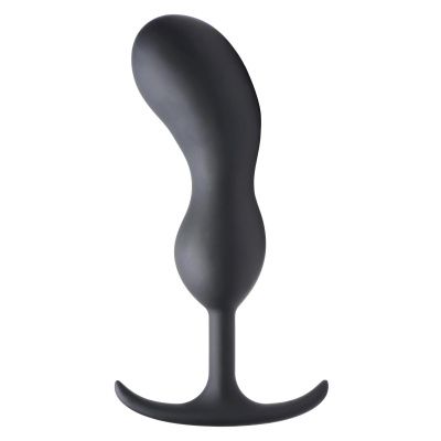 Черный массажер простаты с утяжелителями Premium Silicone Weighted Prostate Plug XL - 20,8 см. от XR Brands