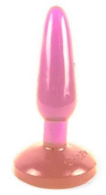 Розовая анальная пробка с присоской - 15 см. от Baile