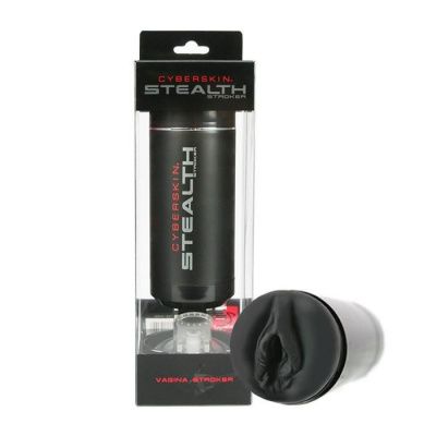 Чёрный мастурбатор-вагина на присоске CyberSkin Stealth Pussy Stroker от Topco Sales
