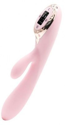 Нежно-розовый вибромассажер-кролик A-King - 22,6 см. от Kiss Toy