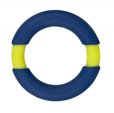 Синее эрекционное кольцо NEON STIMU RING 42MM BLUE/YELLOW от Dream Toys
