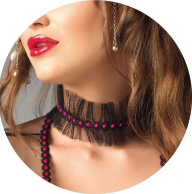 Повязка на шею из сетки с ярким стежком от Me Seduce