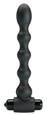 Черный анальный вибромассажер Lynn - 18,2 см. от Baile