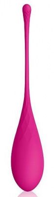 Ярко-розовый тяжелый каплевидный вагинальный шарик со шнурком от Bior toys