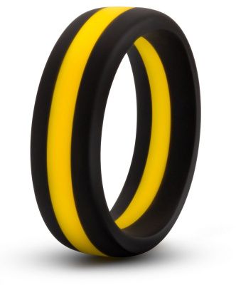 Черно-желтое силиконовое эрекционное кольцо Silicone Go Pro Cock Ring от Blush Novelties