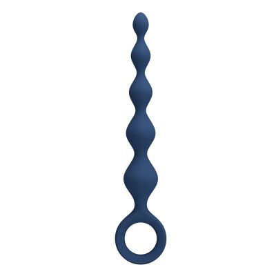 Синяя анальная ёлочка с кольцом 5 Beads Anal Bead - 20,4 см. от Baile