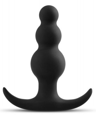 Чёрная фигурная анальная пробка Beaded Plug - 7,6 см. от Blush Novelties